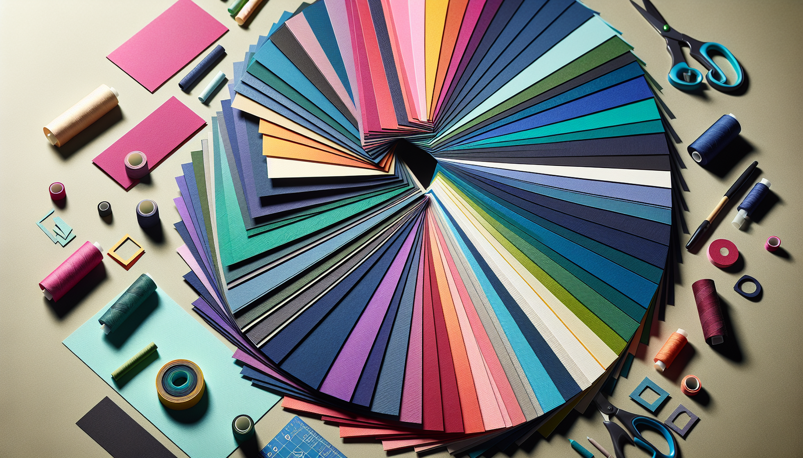 Variety of colorful cardstock sheets